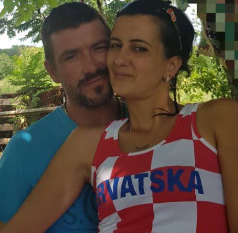 Ante Budimir sister Renata Budimir with her husband.